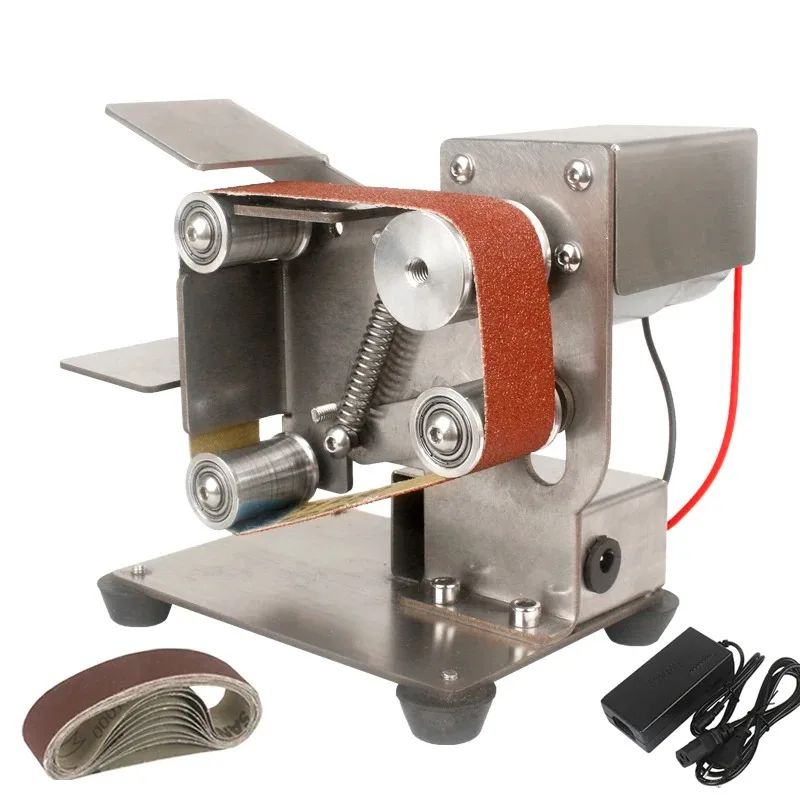 حزام ساندر 110 فولت/220 فولت ماكينة طحن وتلميع كهربائية صغيرة القاطع حواف مبراة طاحونة متعددة الوظائف مع حزام 10 قطعة