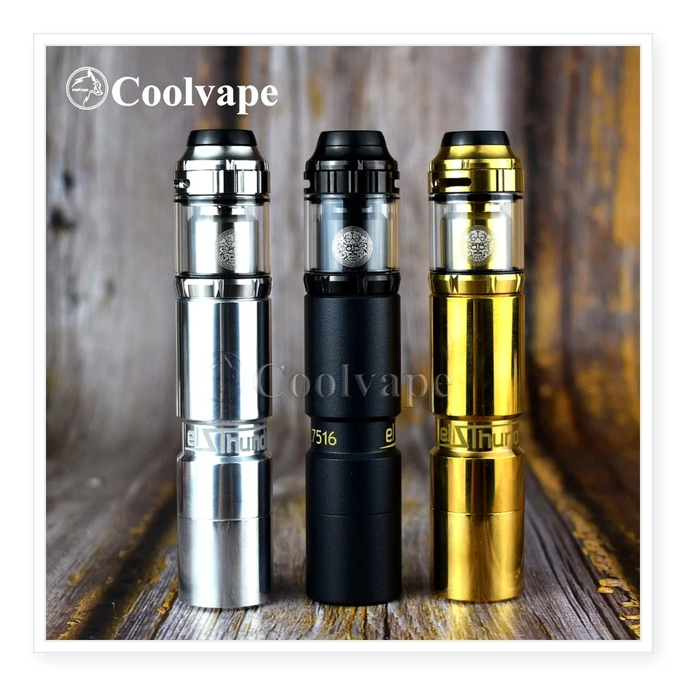 Wolfcoolvape Elthunder Mechanical Mod with Zeus RTA Kit - 18650 Battery Compatible, 25mm Diameter, Stainless Steel Vaporizer