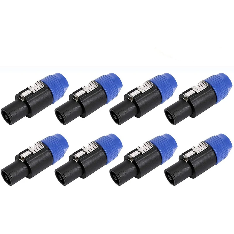 8 Pack Audio Cable Adapter Connectors, 4 Pole Audio Speaker Plug Twist Lock Compatiable With Speakon NL4FC, NL4FX, NLT4X