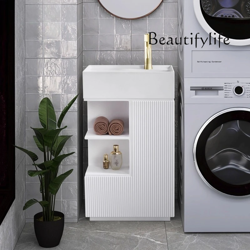 Nordic vertical wash basin integrated balcony toilet floor wash face bathroom toilet column