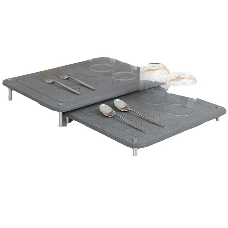 Drying Mat Drying Mats Kitchen Counter Absorbent Quick-Drying Trays Bathroom Sink Storage Racks