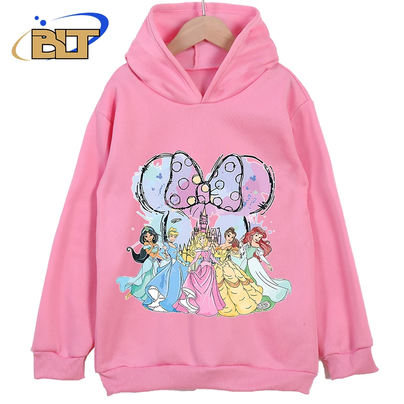 Disney Princesses Minnie Head printed children's clothing kids hoodie sports sweater cartoon tops for girls