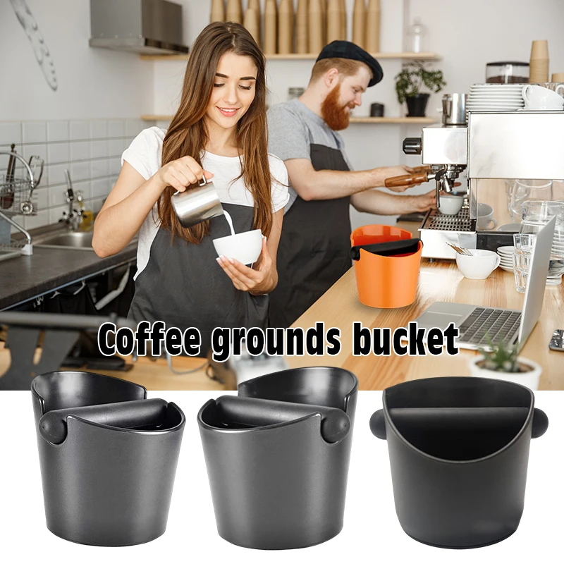 

Orange/Black ABS Coffee Grind Waste Container Anti-slip Shock-Absorbent Espresso Knock Box Barista Coffee Tamper Bin Bucket