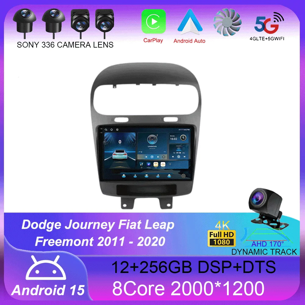 

Android 15 For Dodge Journey Fiat Leap Freemont 2011 - 2020 Car Radio Multimedia Player Navigation 4G+Wifi GPS DSP Carplay Auto
