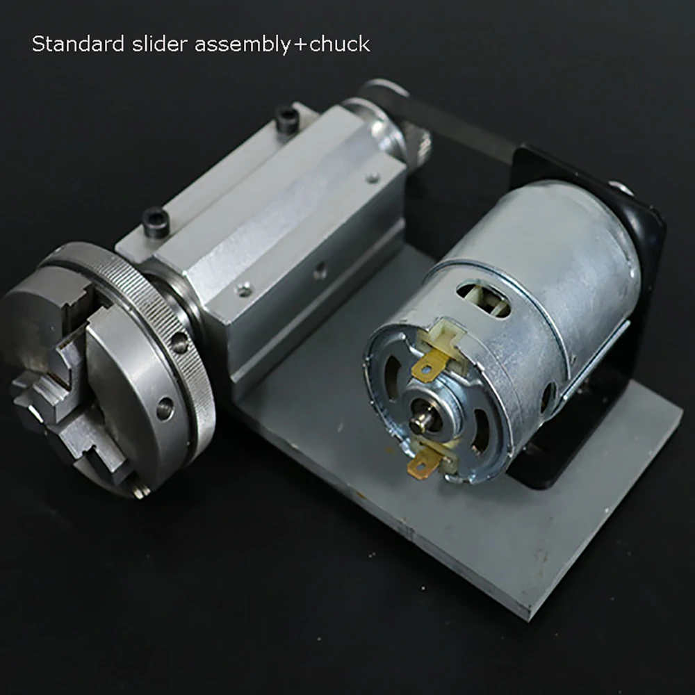 Rotary Lathe Woodworking Spindle DIY Slider Assembly + Chuck Y No power Multi-function 895 Motor