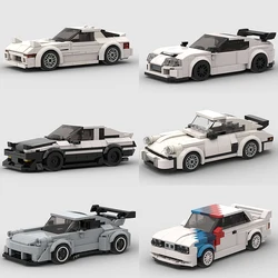 MOC-Super Race Car City F1 Speed Champions Building Blocks, Veículo Policial, SUV, Modelo Pickup Truck, Grandes Tijolos De Corrida, Brinquedo Sport