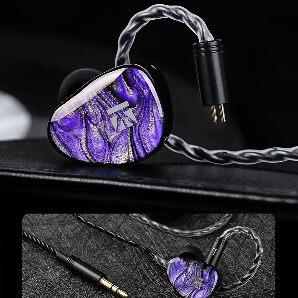 KBEAR Alkaid KB03 1DD+1BA+1Knochenleitungs-Hybrid-IEM HiFi-Kopfhörer mit Beryllium-beschichtetem dynamischem Treiber und 3D-gedruckter Harz-Kammer, kabelgebundene Kopfhörer für Audiophile & Gaming