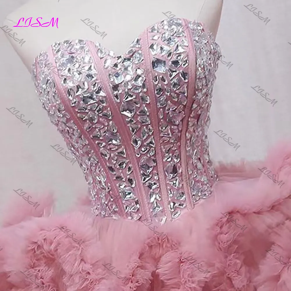 Tulle Homecoming Dresses Sparkling Teens Quinceanera Dresses Ball Gown Short Cocktail Performance Prom Dresses for Junior 2024