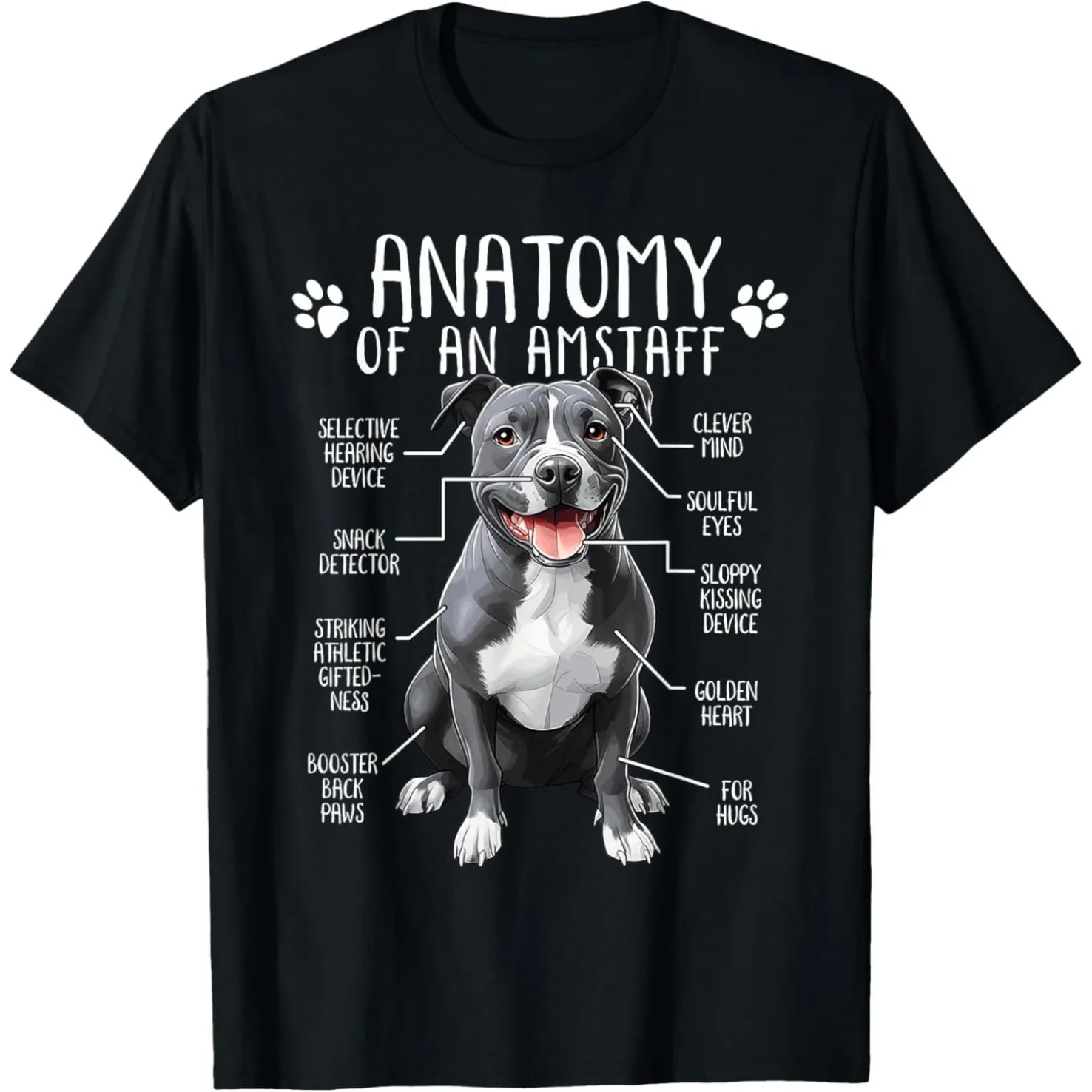 Funny Staffordshire Bull Terrier Lover Cute Dog Photo T Shirts Men Cotton Humor Streetwear Short Sleeve Unisex Loose Clothing