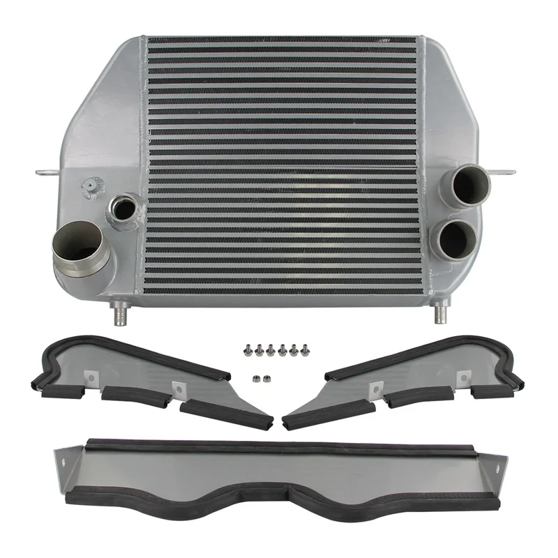 Bar & Plate Intercooler Front Mount Upgrade Performance Fits For 2011-2014 Ford F-150 3.5L Ecoboost V6 Engine Black/Silver