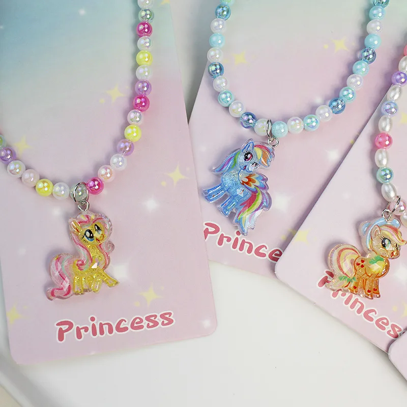 My Little Pony  Best Friend Beaded Necklace Friendship Jewelry Creative Card Clavicle Chain Fashion Gifts Women Lovers Jewelry