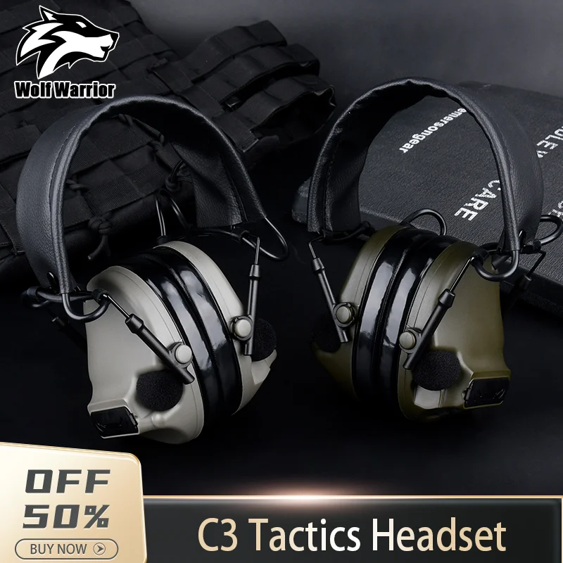 

Tactic Military Pickup AndAdaptive Noise Canceling Reduction Aviation Headset Outdoor Communication Headset Protection Earmuffs