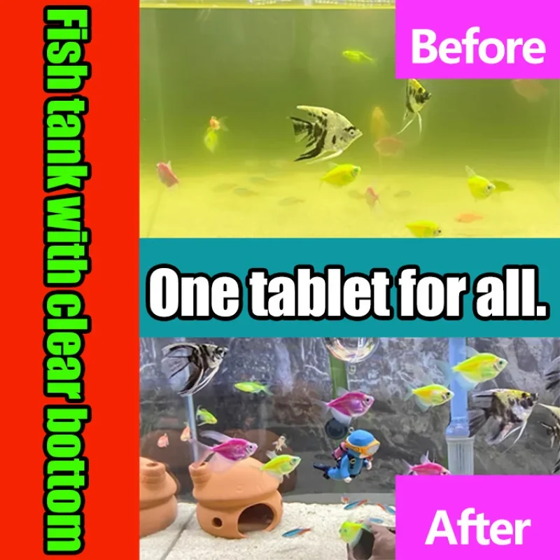 Fish Tank Algae Remover Fish Tank Water Purification Tablets Purify Water Clear Clarifying Agent Stand To Remove Odor