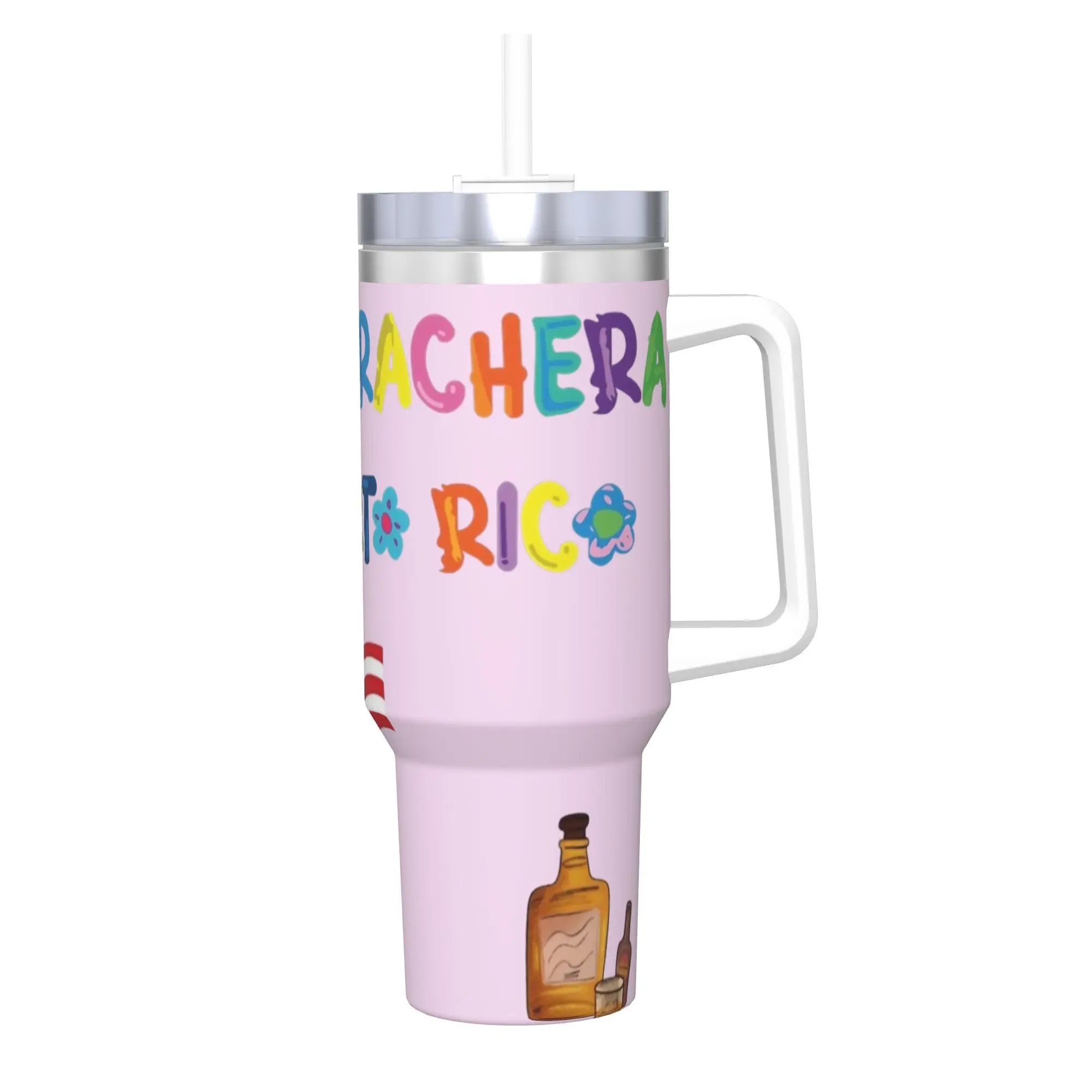 Stainless Steel Tumbler DANAMOS LA AMISTAD Karol G Lyrics Thermal Mug  Portable Hot Drinks Mugs Cup Beach Water Bottle