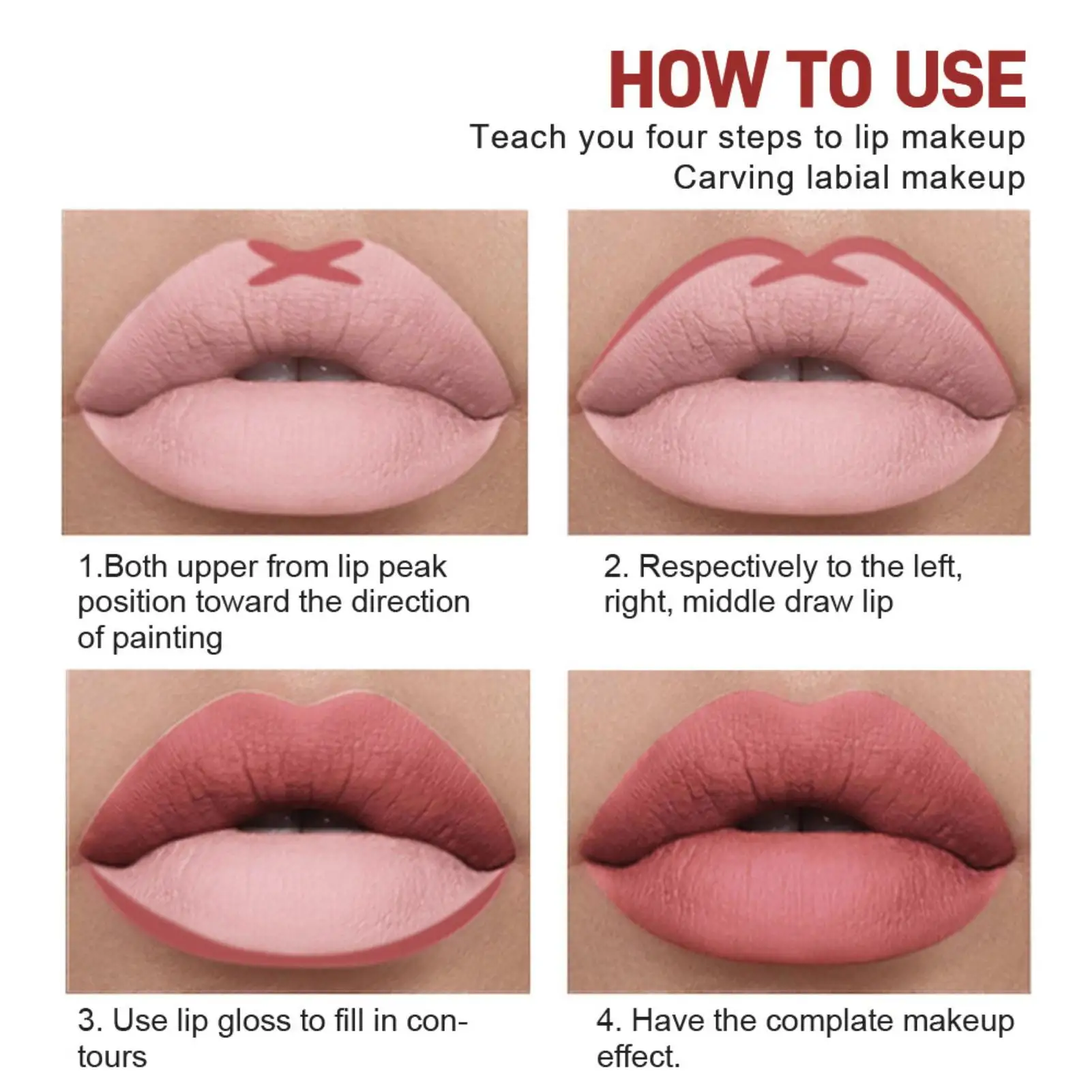 مجموعة مكونة من قطعتين من عصا الشفاه العارية وبطانة الشفاه، أحمر شفاه غير لامع مقاوم للماء يدوم طويلاً ومستحضرات تجميل لحدي الشفاه، هدية العيد