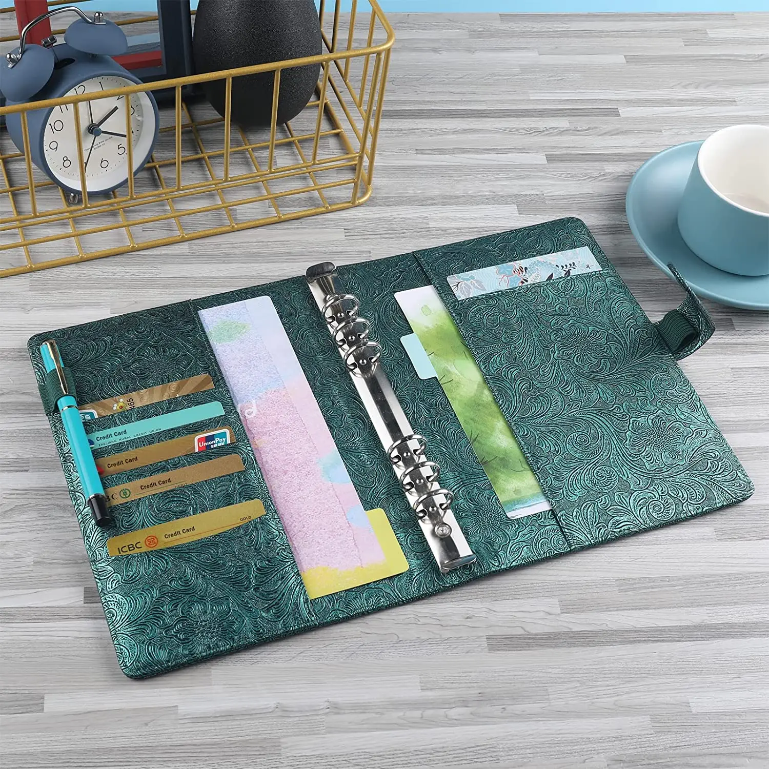 A6 Money Budget Ring Binder - Money Saving Wallet Organiser Binder with Pockets, Cash Stuffing Budget Wallet Planner Binder