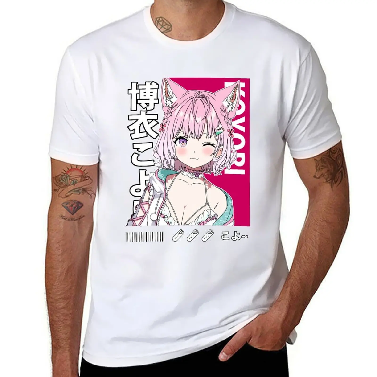 

Hakui Koyori Short Hair Wink T-Shirt man t shirts cotton man t shirt cotton T-Shirt