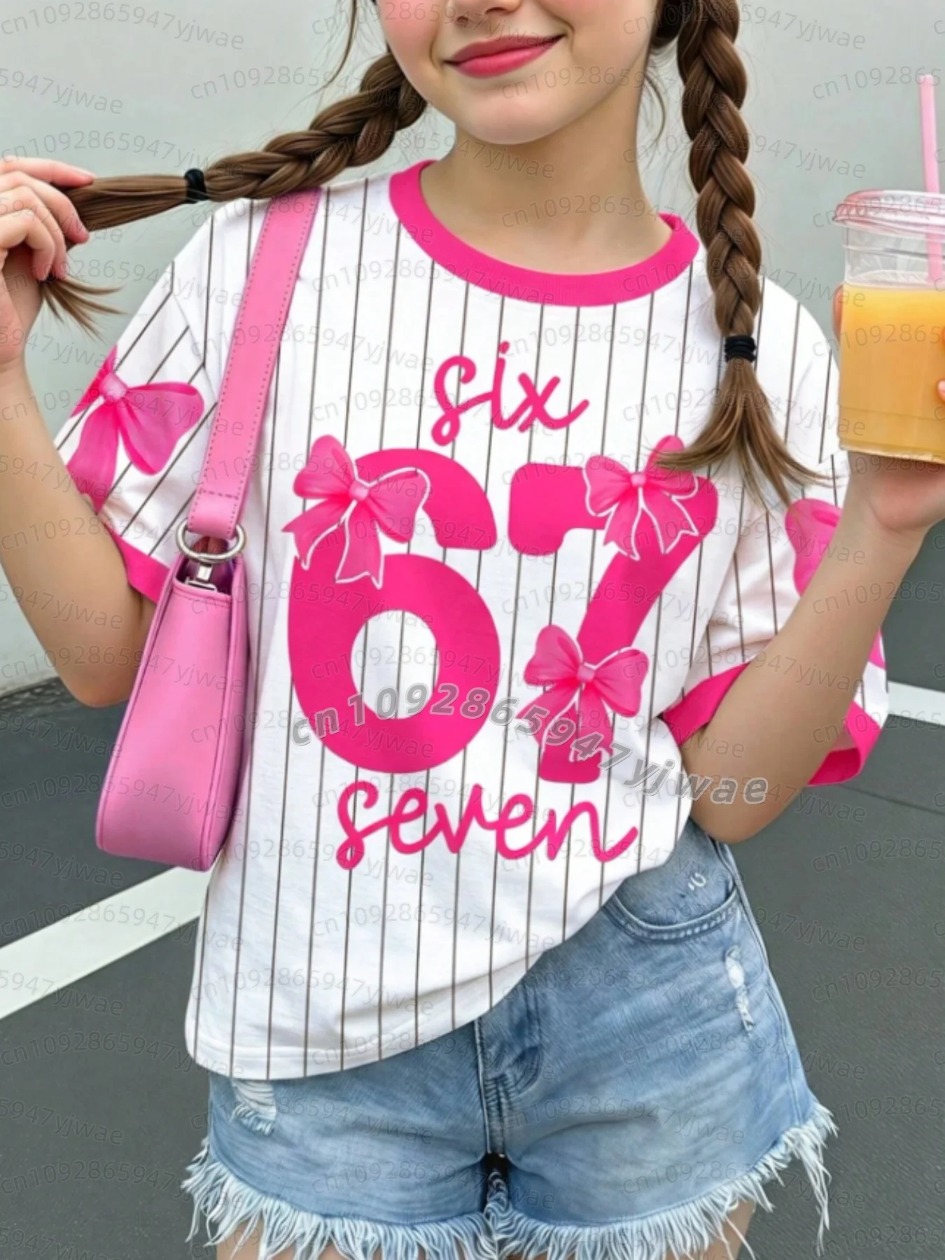 026 Girl Clothes Summer Cartoon ice cream Print Children's Clothing T-Shirt Short Sleeve Child T-Shirt Summer Clothes Girl Top