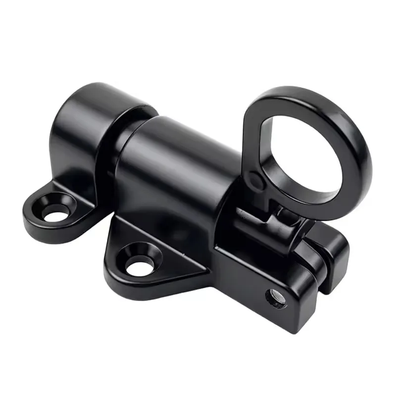 New Spring Loaded Aluminum Alloy Door Latch Self-Closing Door Bolt Pull Ring Spring Bounce Lock Window Gate Security Lock Catch