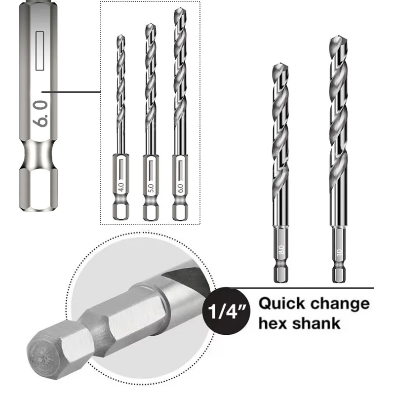 Imagem -03 - Hexagonal Shank Torção Broca Liga de Broca Super Sharp Branco Especial Alta Dureza Perfuração Pcs Aço Inoxidável