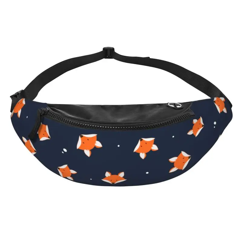 Cute Foxes Print Fanny Pack for Men Women Waterproof Waist Pack Bag with Belt Adjustable Sling Pocket Crossbody Shoulder Bag