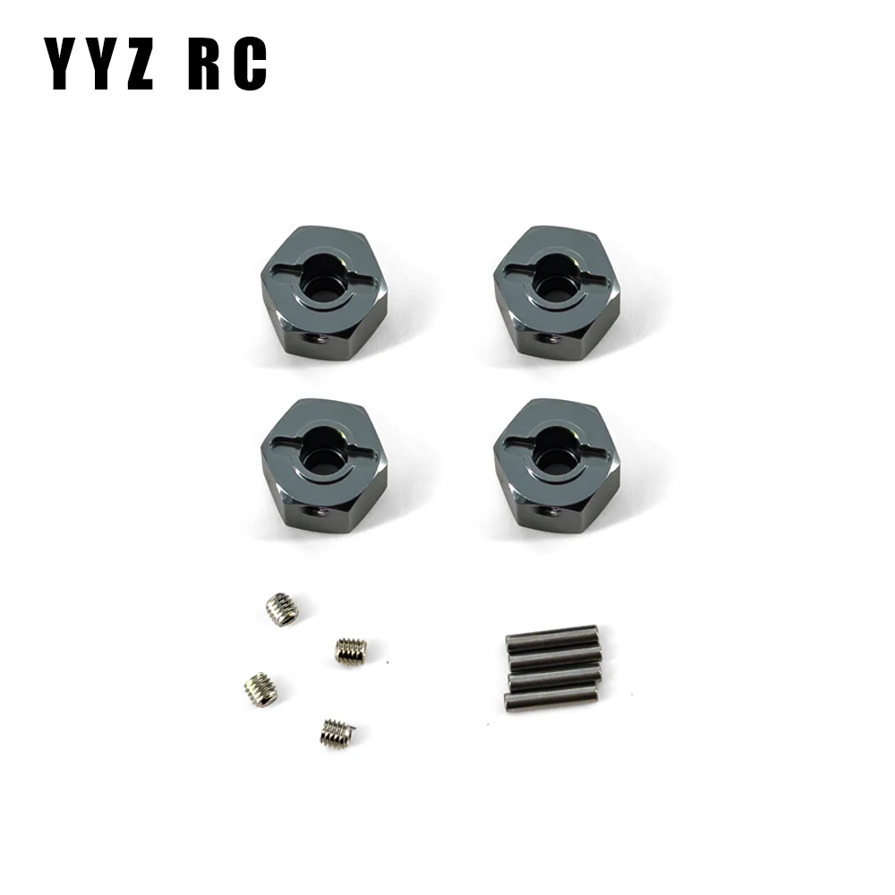 12mm Wheel Hubs Hex 4pcs Set 9.5mm Heigth Metal For Axial Scx10 ii Upgrade Parts Remote Control Rc Crawler Car Accessories 1/10