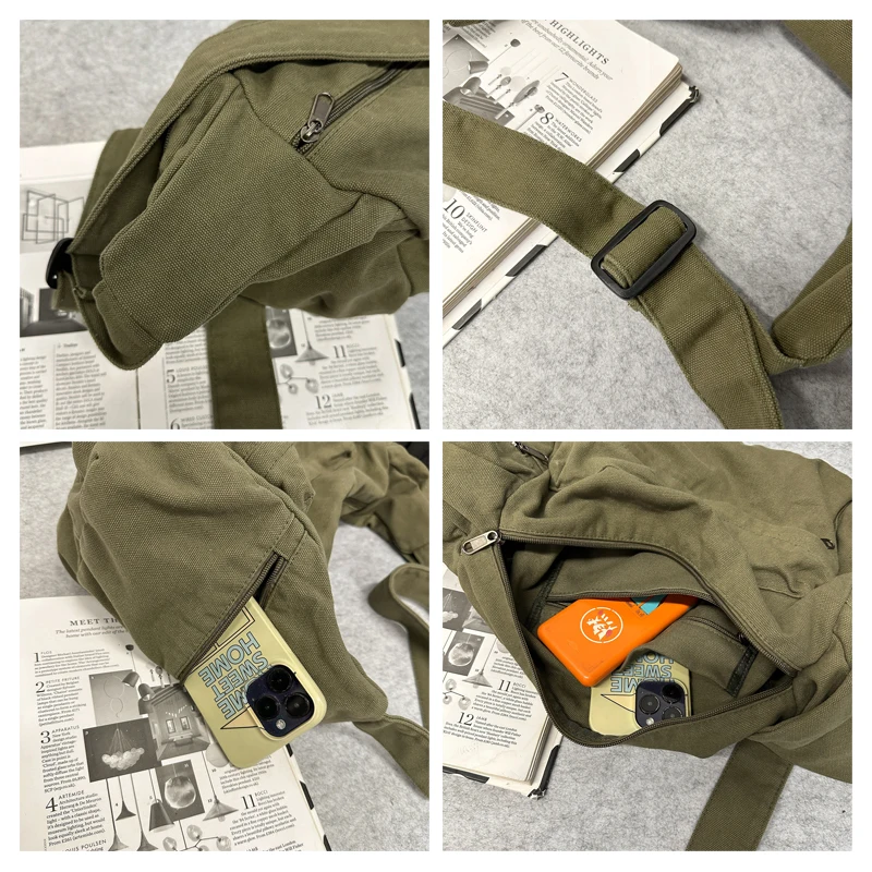 الشارع الشهير قماش حقيبة نسائية كبيرة حقيبة صديقة للبيئة الكورية حقيبة ساعي Y2K حقيبة كتف المتسوق حقيبة خمر حمل حقائب اليد طالب