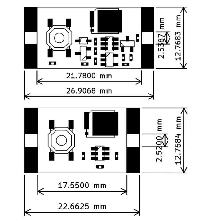 10 Stück/1 Stück Single Bond Button Bistabiles Schaltermodul 3,5–5,4 V 4,5–26 V 300 nA 1,3 uA Last 10 A Low Power Wide Spannungs-Mikroschalter – Detail 1