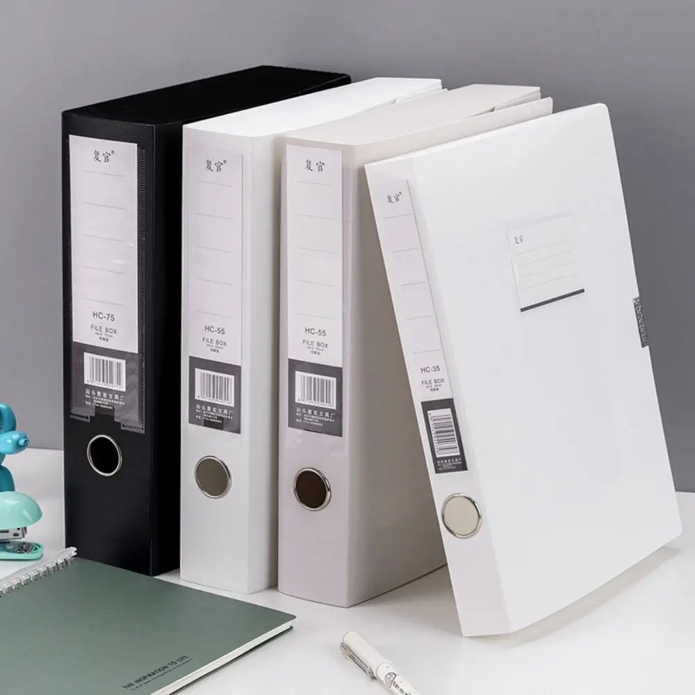 Multifunctional A4 File Organizer Box Thickened Dustproof Desktop Storage Box Morandi Color PP Plastic Document Case Archives