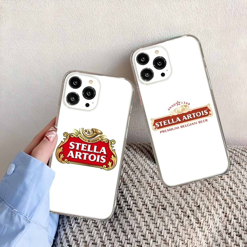 Stella Artois Beer Phone Case For Iphone 16 15 14 13 12 Pro Mini 11 Max Xr Xs Plus Transparent Silicone Cover