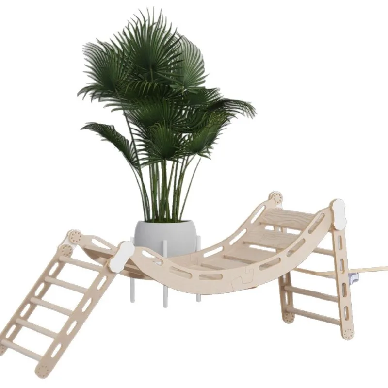 

Wooden baby climbing frame Small household children's indoor sensory training equipment