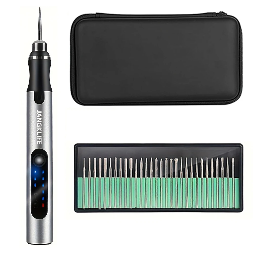 JANGKLIFE USB draadloze roterende gereedschapsset houtbewerking graveerpen DIY voor sieraden metaal glas mini draadloze boormachine