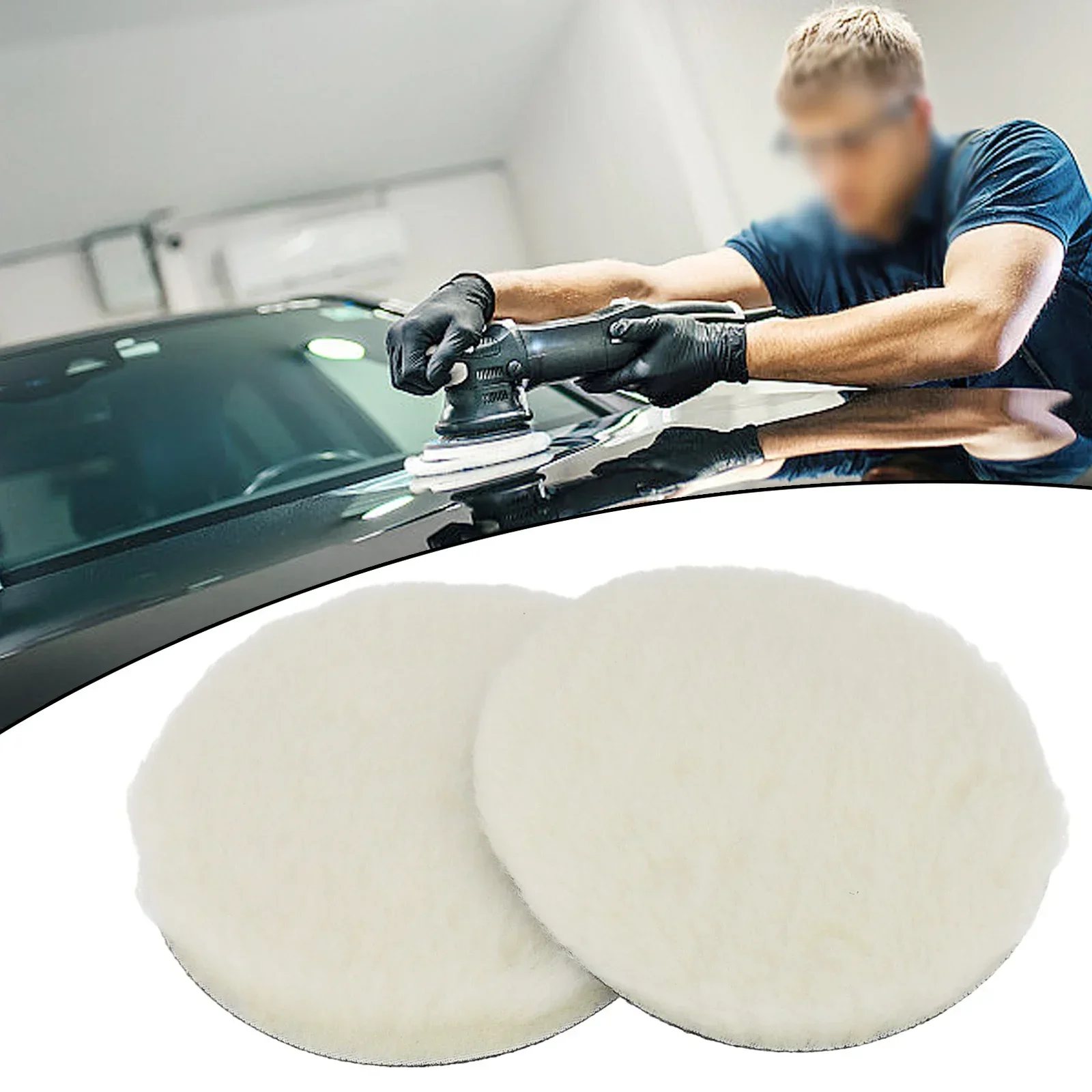 2pcs 5/6/7 Ar Wool Cashmere Washing Gloves Inch Wool Buffing Polishing Pads Bonnets Sanding On Car Buffer