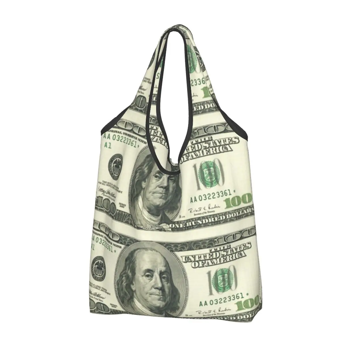 Kawaii New European Dollar Design Shopping Tote Bag Portable Dollar Euros Groceries Shoulder Shopper Bag