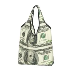 Kawaii New European Dollar Design Shopping Tote Bag Portable Dollar Euros Groceries Shoulder Shopper Bag