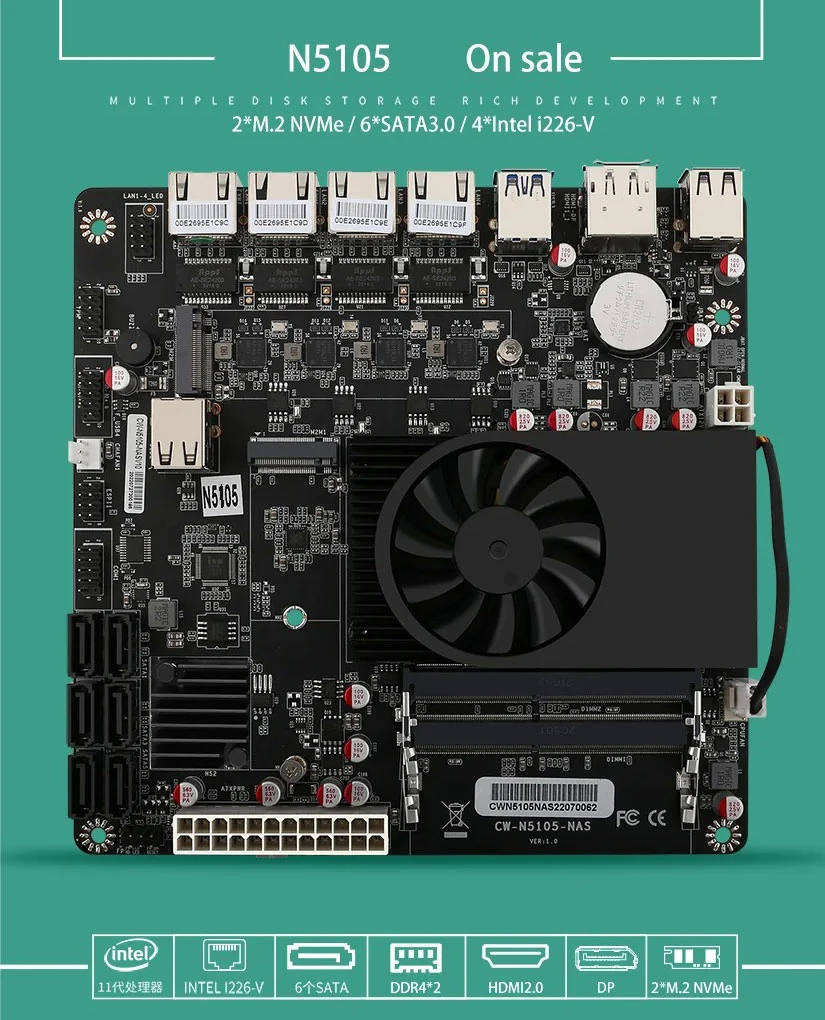 Buy HKUXZR I3-N355 Industrial Motherboard NAS 8 Cores 8 Threads Low Power Processor 2x2.5G i226 Network M.2 Slot 6xSATA DP HDMI 2.0 PCIE ×1 Online at Low Prices in India Buy HKUXZR I3-N355 Industrial Motherboard NAS 8 Cores 8 Threads Low Power Processor 2x2.5G i226 Network M.2 Slot 6xSATA DP HDMI 2.0 PCIE ×1 Online at Low Prices in India