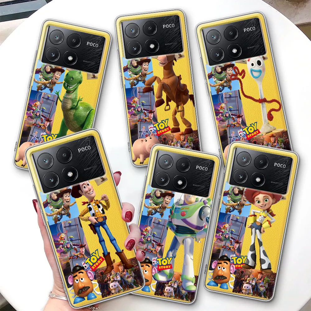 Disney Toy Story Phone Case for Xiaomi Poco X6 X5 F4 M5s X3 NFC Pocophone F1 F5 M5 M3 M4 GT F3 F2 X4 Pro Soft Transparent Cover