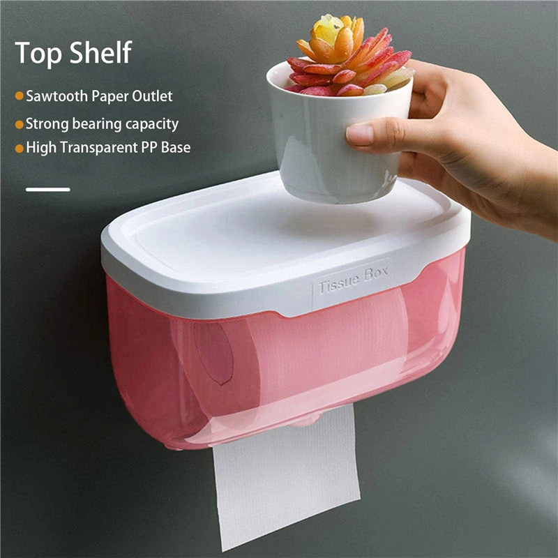 Household toilet tissue box, no punching waterproof toilet tissue box wall hanging rack, toilet paper storage rack