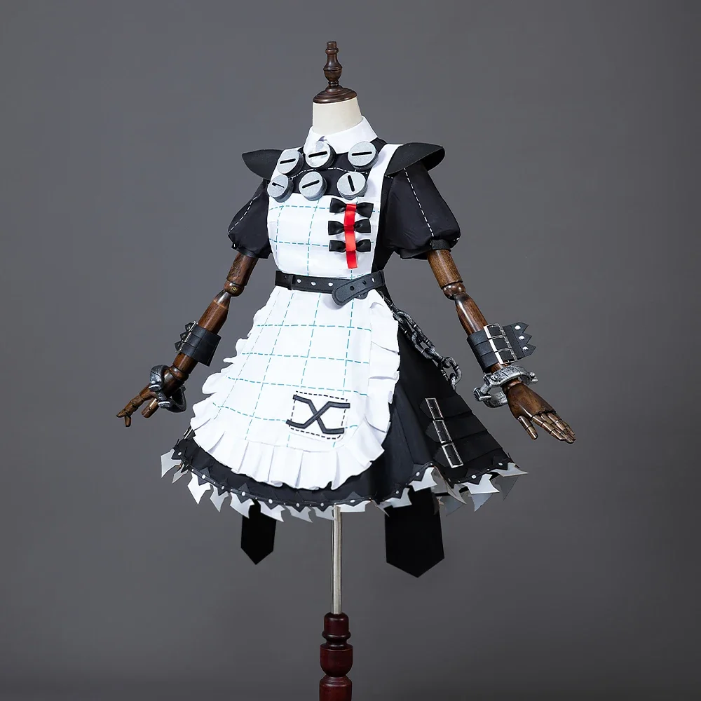 Zenless Zone Zero Cosplay Costume, Corin Wickes, Jogo Gothic Maid Skirt, Peruca Verde, Adereços de corrente, Roupas