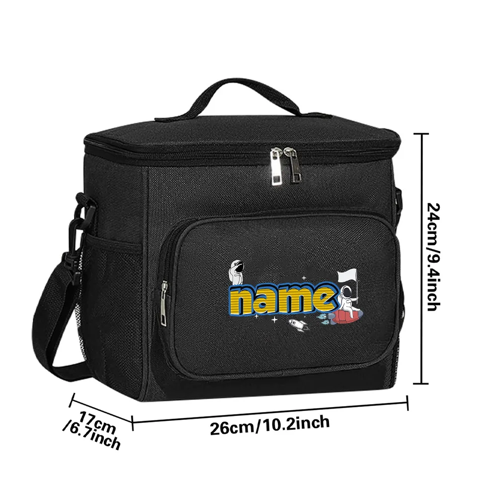 Customized Name Insulated Single Shoulder Lunch Bag Multifunctional Food Storage Bag Outdoor Travel Picnic Bag