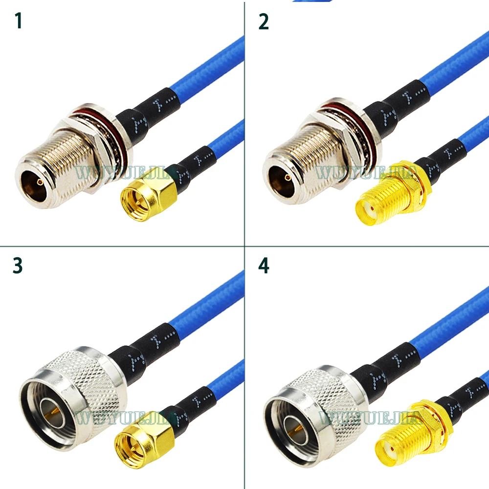 

SMA Male Female Straight to L16 N Female Jack Waterproof N Male Connector RG402 RG141 RF Coaxial Cable High Frequency Test Cable