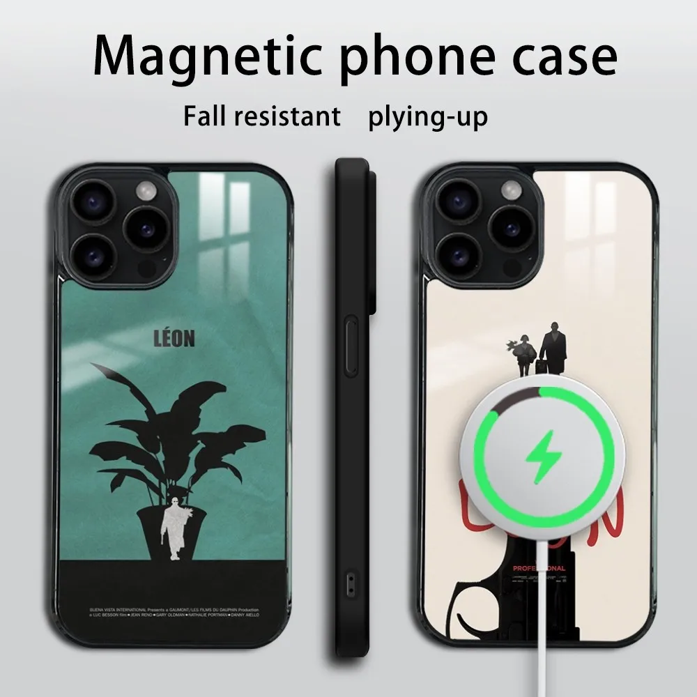 Killer Leon Professional Phone Case For iPhone 16 15 14 13 12 11 PRO MAX PLUS Mini Magnetic wireless mirror phone case