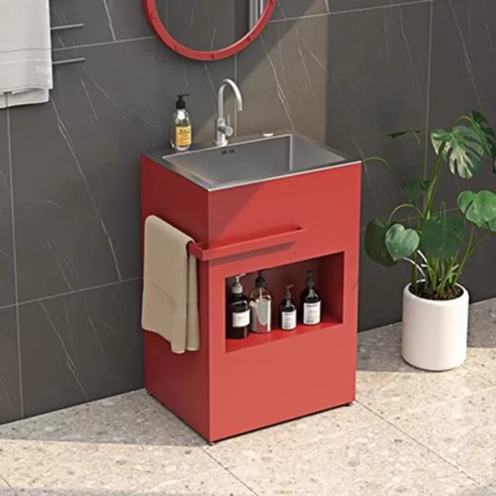 Wrought iron industrial wind wash basin personalized wash basin retro integrated floor column type