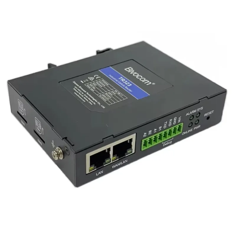 TR323 Industrial Mini 5G IoT Router with 2 Gigabit Ethernet Ports Dual SIM Wi-Fi RS485 MQTT Protocol Linux OS