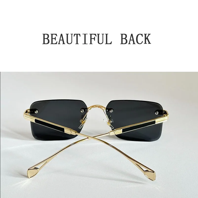 2025 Rimless Sunglass Men Vintage Luxury Square Sunglasses Women Retro Fashion Glasses Gafas De Sol Hombre Lunette Soleil Femme