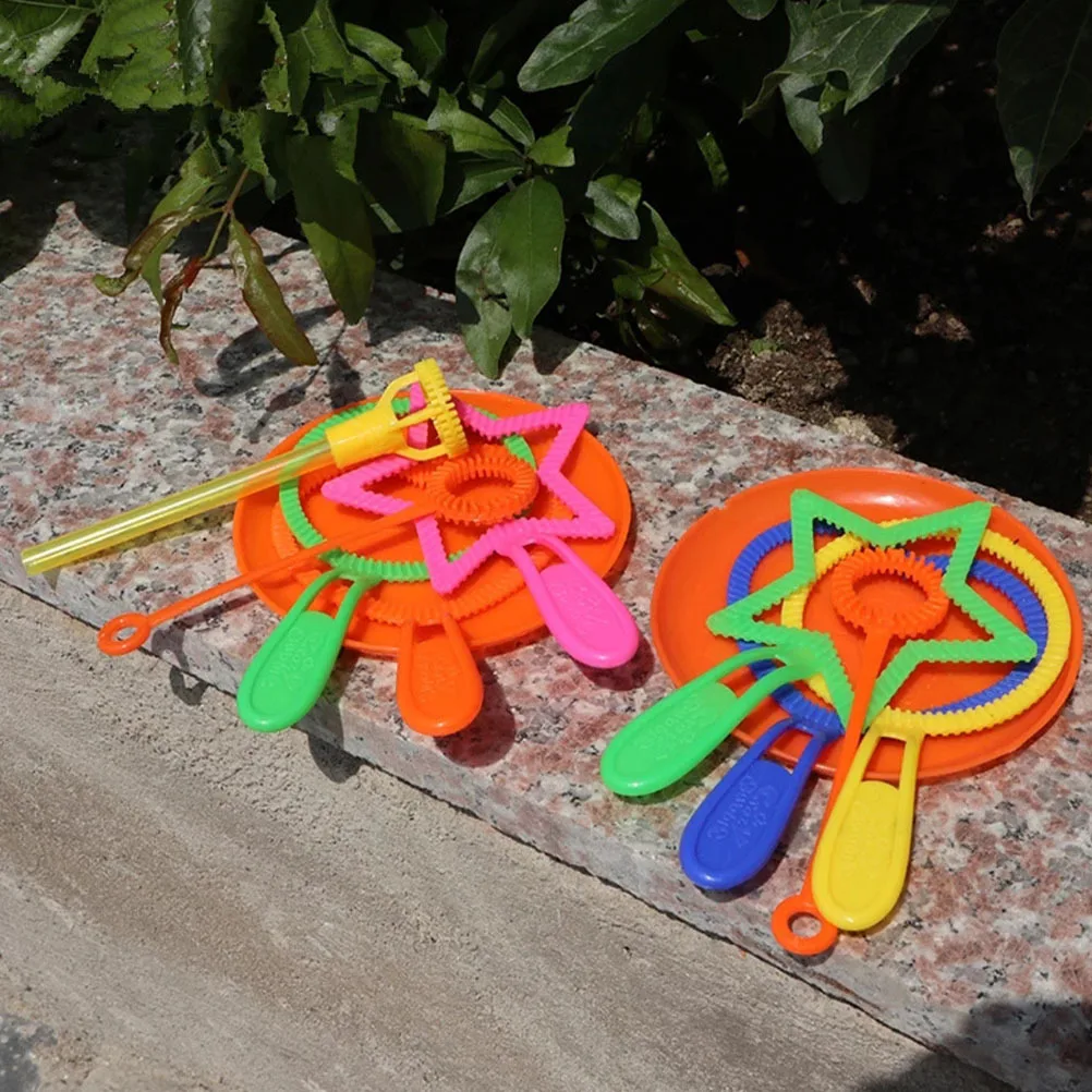 Conjunto de varinhas de bolhas coloridas, 6 peças, grande fabricante de bolhas seguro para crianças e adultos, diversão ao ar livre, entretenimento de festa no jardim