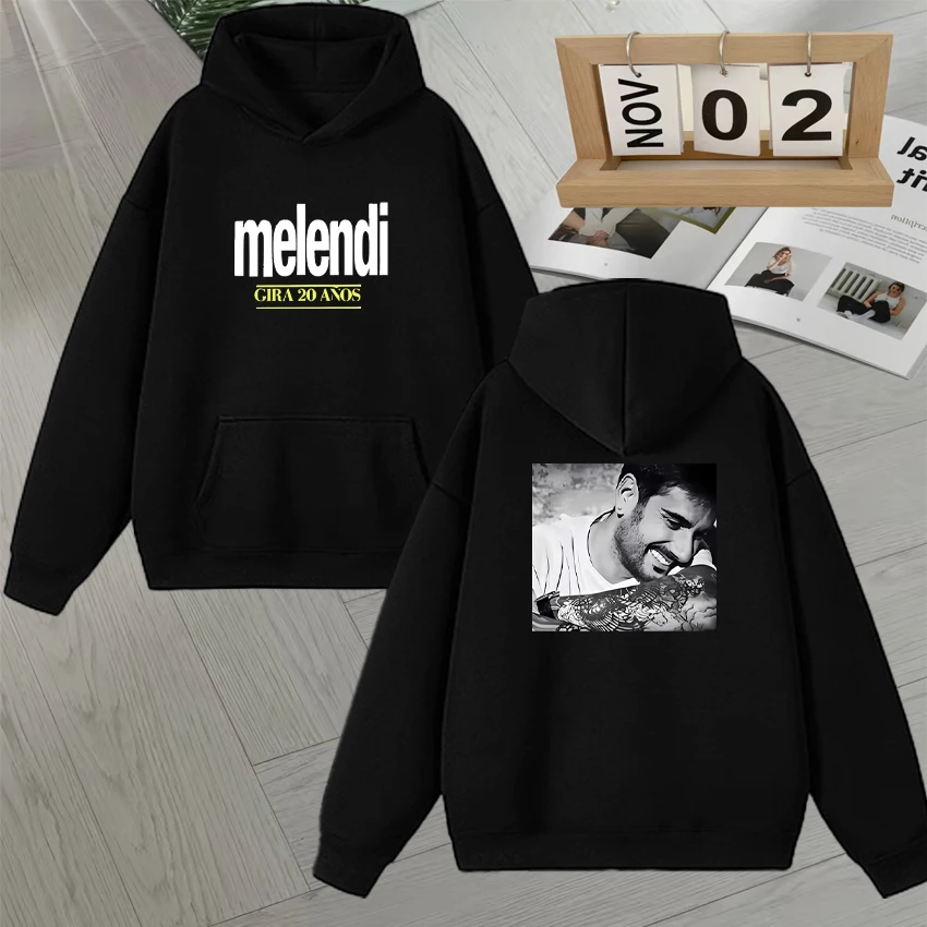 

Rapper Melendi Gira 20 Anos Tour 2026 Graphic Sweatshirt Autumn Winter Loose Streetwear Hip Hop Fleece Hoodie Men Women Pullover