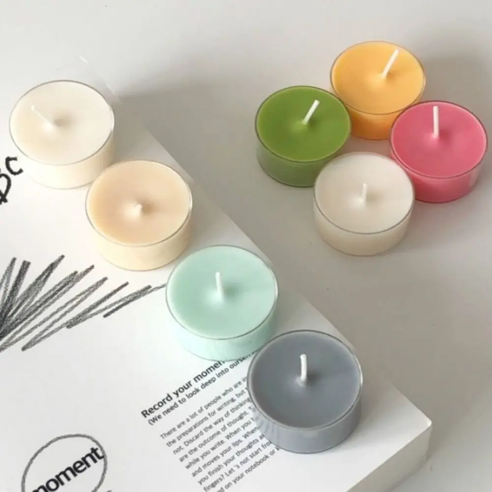 10Pcs DIY Art Light Candle Making Supplies Tealight Cups Holders Candle Making Heart Shape Candle Wicks Heat-Resistant Plastic