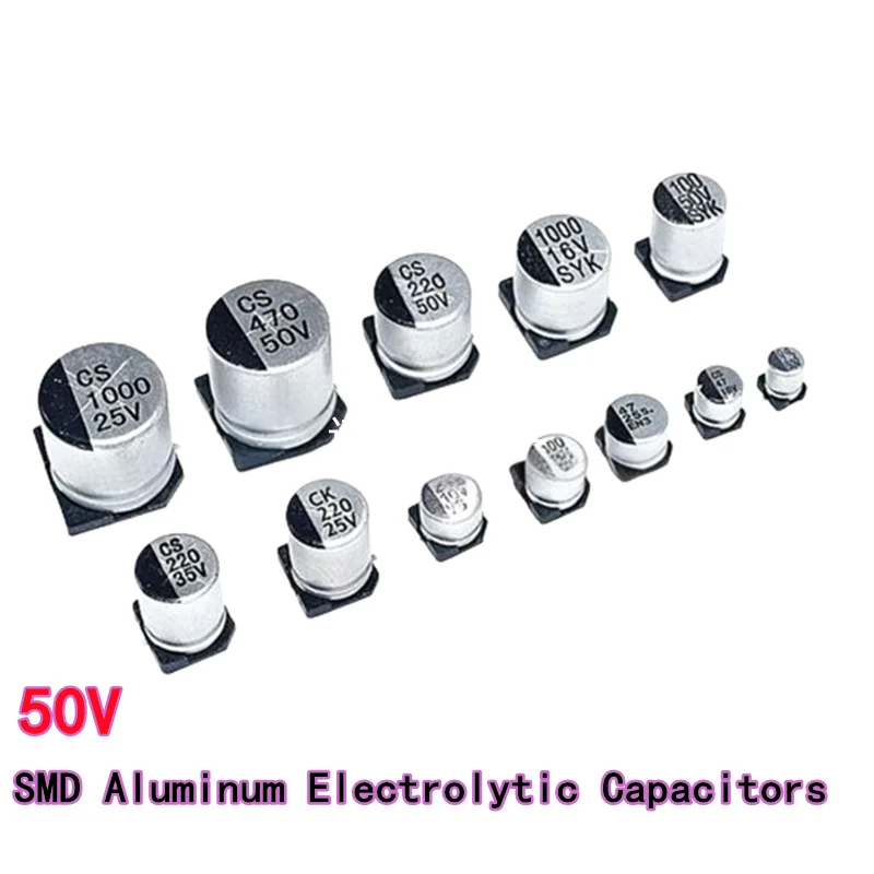 Condensatori elettrolitici in alluminio 20PCS 50V 1/2.2/3.3/4.7/10/22/33/47/100/220/330/470UF