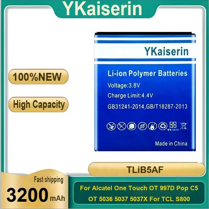 

Battery Tlib5af 3200Mah For Alcatel One Touch OT 997 997D Pop C5 5036 5036D 5037 5037X 5037A 5037D Tcl S800 S710 S810